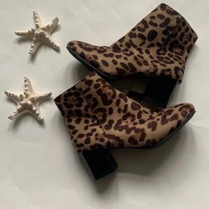 Leopard Print Suede Booties